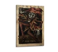 HSUREWTRK Lot de 2 affiches de film de tarot - Art mural esthétique - Peinture vintage sur toile pour salon, chambre à coucher - 60 x 90 cm - Style cadre