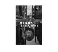 HSUREWTRK Mindset Is Everything Affiches esthétiques sur toile décoratives vintage pour salon, chambre à coucher, 20 x 30 cm, style sans cadre