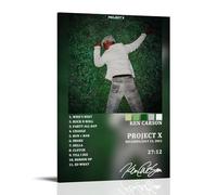 HSUREWTRK Poster de liste de pistes du rappeur Ken Carson Album Project X - Impression sur toile décorative vintage pour salon, chambre à coucher - 30 x 45 cm - Style cadre