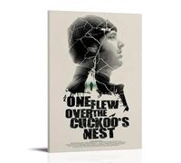 HSUREWTRK Poster décoratif sur toile « One Flew Over The Cuckoo Nest » - Décoration murale vintage pour salon, chambre à coucher - 30 x 45 cm - Style cadre