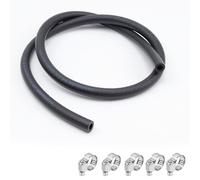 HSUYUN 1m Durite Essence Debroussailleuse, NBR Durite Essence 8mm, Noir Durite, avec Collier de Serrage, Diamètre Intérieur 8 mm, pour Utilisation Sur Voitures, Tracteurs, Tondeuses À Gazon
