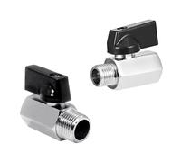 HSUYUN 2 Pièces Mini Robinet À Bille, 1/4 Pouce Filetage Interne et Externe Mini Rubinetto A Sfera, DN8 Mini Robinet D'arrêt, Vanne avec Poignée, pour Sceller les Tuyaux, Réparations de Plomberie