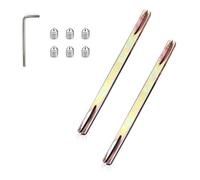 HSUYUN 2 Pièces Tige Poignée Carrée Fer 8 mm, 8 x 130 mm Fendue pour Serrures de Porte à Triple Barre, Serrures à Poignée