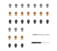 HSUYUN 30 Pièces Pieds pour Sac, 10 mm Alliage Zinc Pieds de Sac a Main, 3 Couleurs Cuir Clous Purse Sac à Main, Métal Pied Sac Main avec Tournevis et Perforateur Cuir, pour Sacs, Ceintures