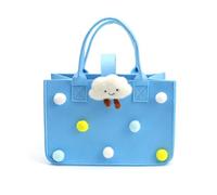 HSUYUN Feutre Sac Shopper, Bleu Sac de Courses, 30 x 20 x 18 cm Sacs Rangement, avec Poignée, Exquis et Mignon Rectangulaire Corbeille Feutre, pour Faire du Shopping, Sortir, Offrir des Cadeaux