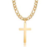 HSWYFCJY Figaro Cross Men's Chain Acier Inoxydable Or Chaîne Noire Homme Collier Pour Hommes De 20 Pouces Bijoux Pour Femmes