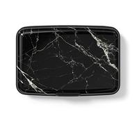 Hsxnam Porte-cartes de crédit, petit portefeuille RFID en métal pour cartes de crédit, cartes de visite, étui de poche d'identité pour homme et femme, Marbre noir, Black Marble, Moderne