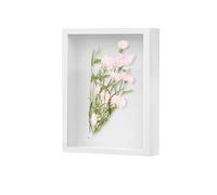 Hsyadazi Cadre photo 3D, profond, avec plaque acrylique, 5 cm de profondeur, à remplir, pour photos, images, dessins, fleurs, souvenirs, œuvres d'art DIY (blanc)