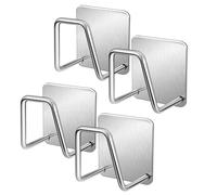 Hsyadazi Lot de 4 porte-éponges en acier inoxydable - Support d'évier autocollant avec tampon adhésif double face - Pour éponges, chiffons et couvercles de casserole - Support éponge étanche pour