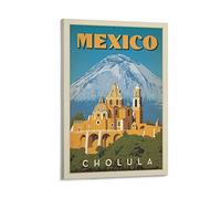 HSYIFF Impression sur toile Affiche Senza Cornice 50 * 70cm Messico Cholula Vintage viaggi Poster Tela Wall Art Room Immagini per Camera da letto Regali Decor