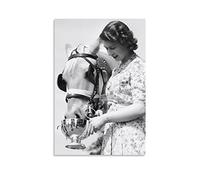 HSYIFF Impression Sur Toile Senza Cornice 50 * 70cm Queen Elizabeth Feeding The Horsess Homeintings Poster Soggiorno Camera da letto Pittura Opera d'arte