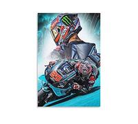 HSYIFF Impression Sur Toile Senza Cornice 60 * 90cm Moto Pilota Fabio Quartararo Poster Arredamento Casa Decorativo Soggiorno Camera da letto