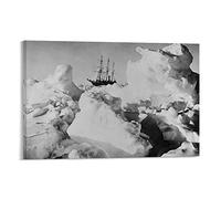 HSYIFF Peintures Sur Toile Senza Cornice 30 * 50cm Ernest Shackleton's Ship Endurance Falling in Ice Vintage retrò per camera estetica soggiorno immagine stampa decorazioni per la casa
