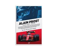 HSYIFF Tableau Toile Decoration Senza Cornice 60 * 90cm Alain Prost Formula 1 Racer Art Print Poster vintage retrò casa camera da letto soggiorno decorazione