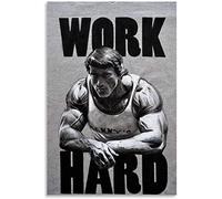 HSYIFF Toile Peinture Senza Cornice 30 * 50cm Arnold Schwarzenegger Work Hard Poster e Wall Art Print Modern Family Bedroom Decor