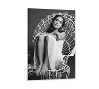 HSYIFF Toile Peinture Senza Cornice 30 * 50cm Attrice Salma Hayek A piedi nudi Bianco e nero Refrigeratori Poster Soggiorno Camera da letto Pittura Opera d'arte
