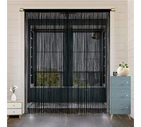 HSYLYM String Porte Rideau décorations de fenêtre diviseur de pièce décorations de Chambre Rideau Simple pour fenêtre 200x200cm Noir