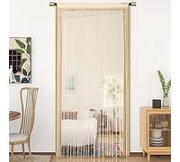HSYLYM String Porte Rideau décorations de fenêtre diviseur de pièce décorations de Chambre Rideau Simple pour fenêtre 90x200cm Beige