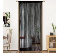 HSYLYM String Porte Rideau décorations de fenêtre diviseur de pièce décorations de Chambre Rideau Simple pour fenêtre 90x200cm Noir