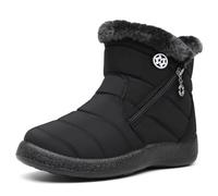Hsyooes Bottes de Neige Femme Bottine Fourrées Chaussure Hiver,Noir A,37EU