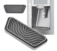 HSYTEK Bac d'égouttement absorbant, distributeur d'eau, bac de récupération pour réfrigérateur découpable, bac d'égouttement en silicone trapézoïdal (gris)