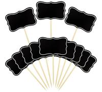 HSYTEK Lot de 24 Tableaux Noirs avec Accessoires de Buffet, Drapeaux pour Etiquettes de Fête, Etiquettes de Prix, Décorations de Cupcakes, Sandwichs