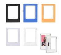 HSYTEK Lot de 5 mini cadres photo, magnétiques, 9 x 6,5 cm, compatibles avec Fujifilm Instax Mini 12/11/9/7+/90/40, 5 couleurs, magnétiques, pour affichage de réfrigérateur