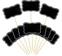 HSYTEK Lot de 50 petits tableaux à craie, cure-dents, étiquettes pour étiquetage, accessoires de buffet, drapeaux pour étiqueter des étiquettes de fête, étiquettes de prix, décorations de cupcakes