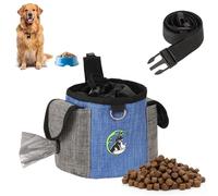 HSYTEK Sac à friandises pour l'entraînement du chien, avec plusieurs poches, sac à nourriture, avec taille réglable et distributeur de sacs à déjections, sac à friandises pour l'entraînement et les