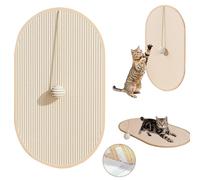 HSYTEK Tapis griffoir pour chat - 55 x 33 cm - Planche à gratter en sisal pour chat - Planches à gratter en sisal naturel - Avec fermeture - Pour canapé, meuble, porte - Protection anti-rayures (kaki)