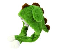 HSYWSH Bonnet Oreille Dinosaure qui Bouge Drôle en Peluche Oreille Animal Chapeau Dinosaure Chapeau Mignon Drôle en Peluche Cha-peau Casquette Animal Cosplay fête d'anniversaire Cadeau (vert)