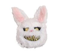 HSYWSH-Masque de lapin effrayant Masque de lapin effrayant pour Halloween Masqu Effrayan d'Halloween Masquede LapinSanglant Masquede LapinPoilu pour Enfant Adulte Halloween cosplay (Blanc)