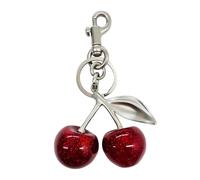 HSYWSH Porte Clés Cerise, Cerise Sacs Charme pour Femme, Versatile Key Ring, Porte-clés pendentif pour sac à main, Cadeau Exquis pour Amoureuses de Mode (argent)