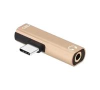 Hsyzygian Adaptateur de musique de type C vers 3,5 mm avec double sortie en métal pour diffusion de musique, conférences, appels et jeux mobiles USB C casque Link
