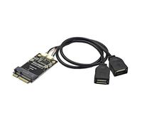 Hsyzygian Connecteurs de carte PCIE USB 2.0 à double port MPCIE vers double 2.0 de remplacement pour extension de port de bureau