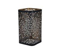 Hsyzygian Lustre cylindrique noir élégant avec découpes florales complexes et intérieur doré pour un éclairage doux Abat-jour cylindrique
