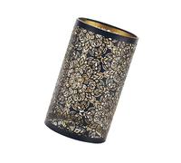 Hsyzygian Lustre cylindrique noir élégant avec découpes florales complexes et intérieur doré pour un éclairage doux Abat-jour cylindrique