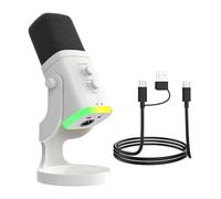 Hsyzygian Microphone USB portable avec base robuste et sélection de couleurs vives conçu pour la voix et les conversations de jeu avec suppression du bruit micro USB