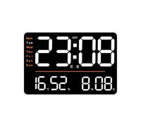 Hsyzygian Minimalists Réveil électronique Grand écran LED Suivi des conditions de la pièce et fonctionnement silencieux Minuteur Télécommande Affichage de la température Horloge numérique