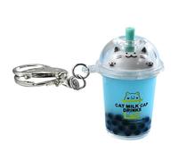 Hsyzygian Porte-clés en acrylique avec pendentif en forme de thé au lait - Ornement élégant pour sac, téléphone, bleu, taille unique