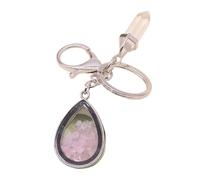 Hsyzygian Porte-clés en pierre naturelle et cristaux en forme de goutte d'eau avec motifs taillés en diamants et cadre photo pour des styles sophistiqués Porte-clés en cristal, Rq, taille unique