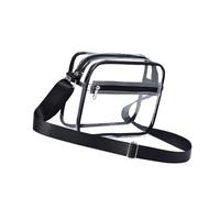 Hsyzygian Sac à bandoulière sportif transparent avec intérieur spacieux, parfait pour les stades, les aéroports et le transport quotidien du stade transparent, Noir , Small