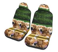 HSZSQZWH Golden Retriever Lot de 2 housses de siège de voiture pour voitures, camions, SUV ou camionnettes Motif chiens et chiots