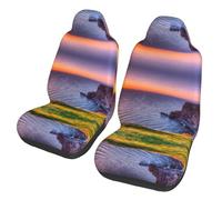 HSZSQZWH Lot de 2 housses de siège de voiture Irlande Sunset Seascape compatibles avec la plupart des voitures, camions, SUV ou camionnettes