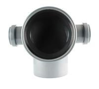 HT 90° Bogen DN 110 Einfach Doppel Abzweig DN 50 grau Doppel