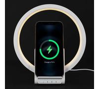 Ht0113, Lampe Chargeur Induction Enceinte 5W, Technologie De Charge Induction, Enceinte 5W Intégrée, Cercle Led Multicolore, Design 2 En 1 Pratique, Facilité D'Utilisation[GYC963182]