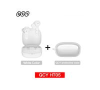 (HT05 Blanc avec étui) Casque sans fil HT05 ANC, réduction de bruit de 40 dB, Bluetooth 5.2, 6 microphones,