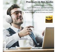 Ht2 Casque Bluetooth Sans Fil Ecouteurs Bluetooth 5.3 Avec Anc Hybride Hi-Res Audio Et Origx Acoustique 40Mm Contrôleur Eq Ajustement 60H D'Autonomie 3.5Mm Aux Audio Câble Et Usb Type C Blanc