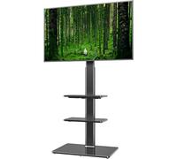 HT3001BP Support TV Universel avec Support pivotant pour TV LCD LED de 19 à 42 Pouces, 3 étagères Noir