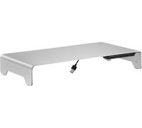 Ht46L Support De Moniteur En Aluminium Avec Coussinets En Silicone Antidérapants, Rehausseur De Moniteur Avec 4 Ports Usb 2.0, Support D'Écran Pour Écrans Et Ordinateurs Portables De 11 À 32